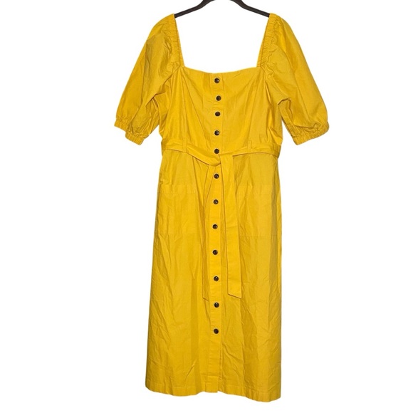 NWT Amour Vert Square Neck Button Front Dress Large Organic Cotton Cottagecore - Picture 2 of 5